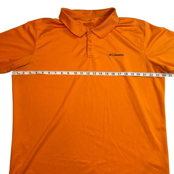 Columbia Polo Mens XL Orange Omni Shade Sun Protection Outdoor Golf Travel Shirt - Picture 4 of 12